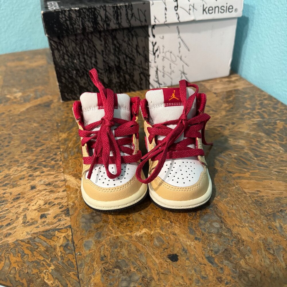 Jordan 1 Mid Curry Cardinal Kids Size 3c